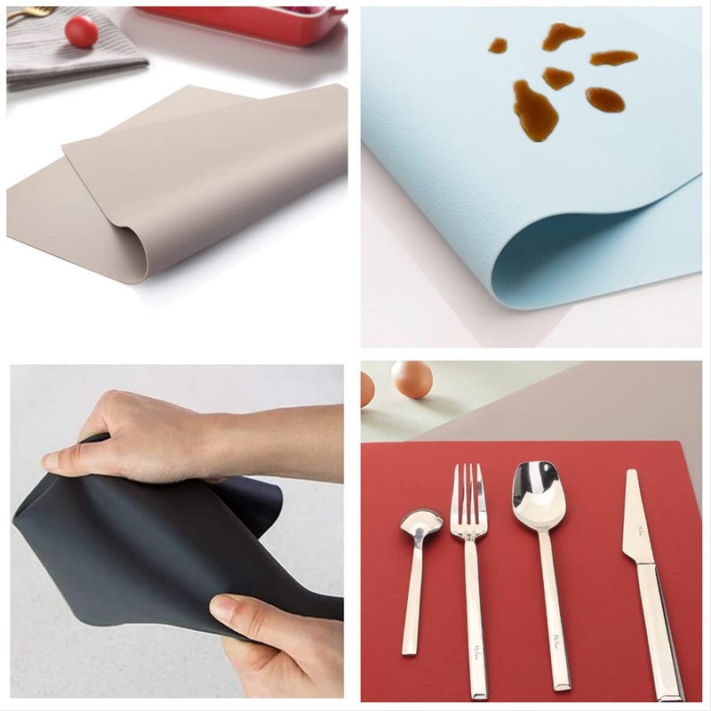 IYYI Silicone Placemats, Placemats for Kids, Placemats Set of 4, Waterproof Heat Resistant Non-Slip Table Mats for Dining Table, Easy to Clean - Image 5